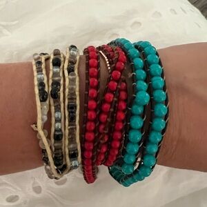 Beaded wrap around bracelets